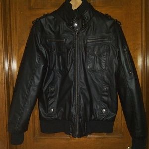 Boys faux leather moto jacket
